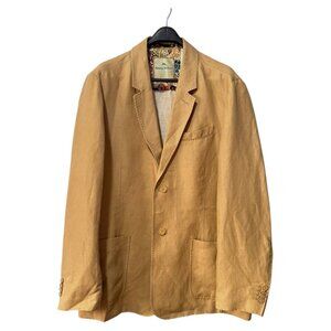 Tommy Bahama Blazer Men's Large Tan Linen Blend Sport‎ Coat Jacket Island Zone